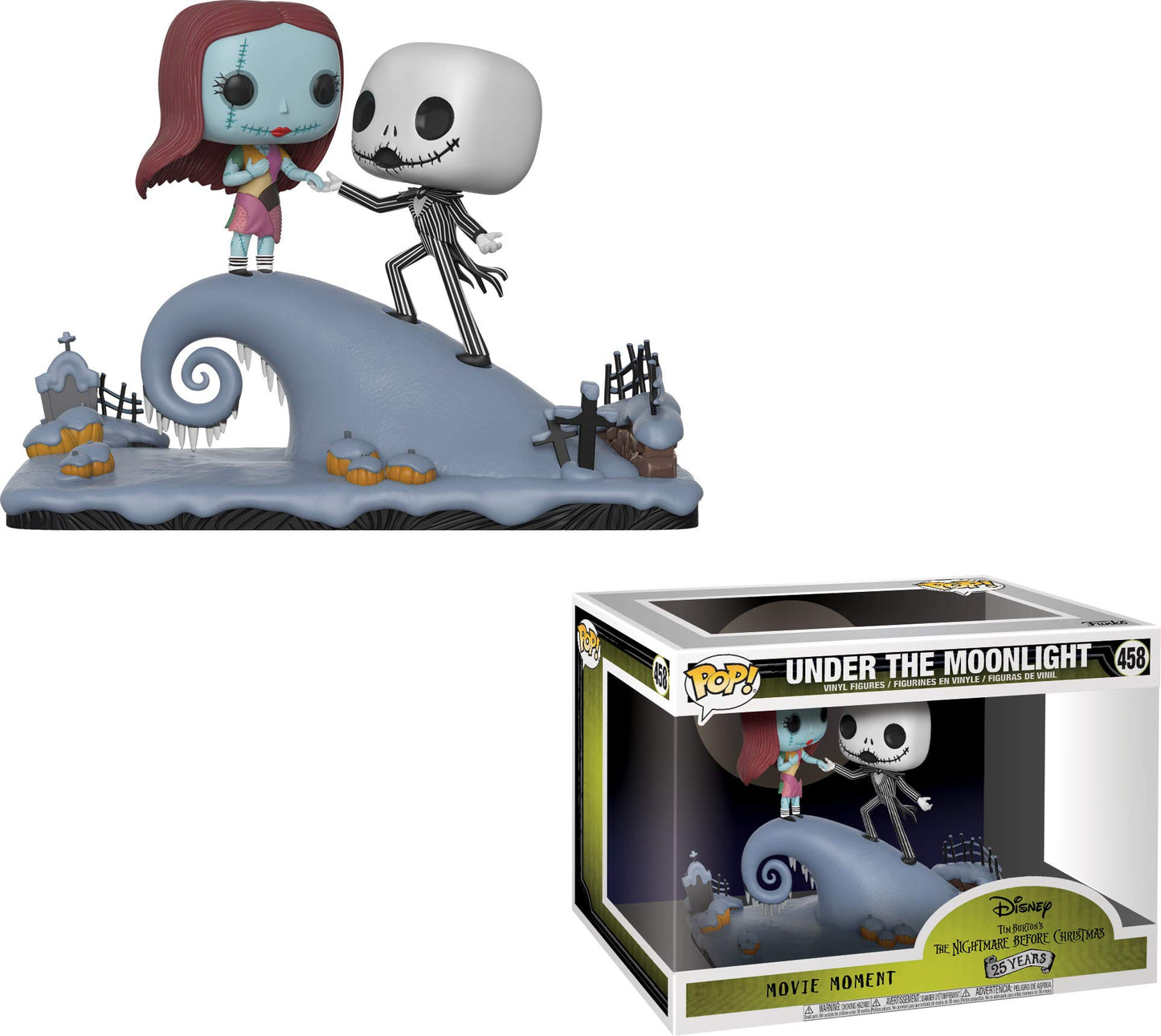 Funko Pop Movie Moment: Nightmare Before Christmas - Jack And Sally On The Hill Collectible Figure, Multicolor