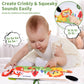 Love&Mini Baby Cloth Book - Giraffe Wildlife Crinkle Touch & Feel Book for Infants, Early Learning Tummy Time Toy for 6+ Months,