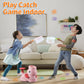 Kuthsic Outdoor Toys For Kids Ages 4-8, Flying Disc Launcher Toy For Kids With 8 Flying Discs 2 Net Pockets Kids Outside Toys For 4 5 6 7 8 Years Old Kids Toys For Birthday Christmas New Year(Pink)