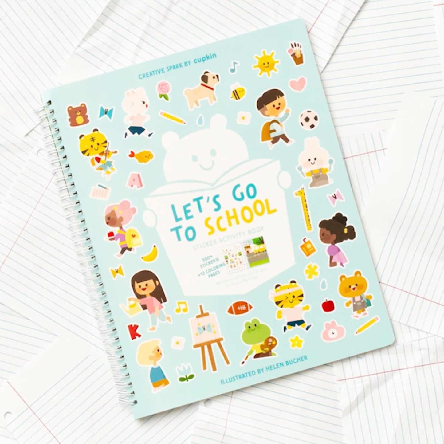 Lets Go To School Toddler Sticker Book By Cupkin: Side By Side Activity Books - 12 Scenes With 500+ Back To School Stickers For