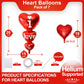 7 Pcs Red Heart Balloons I Love You Heart Balloons For Valentines Day Decorations Bridal Shower Wedding Party Decorations