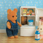 Oleoca Family Dollhouse Refrigerator Set - Mini Fridge With Opening Doors, Interior Shelves, Milk Carton, Yogurt Tub, Ice Cream