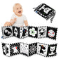 Vicloon Black And White Books High Contrast Baby Toys, 0-6 6-12 Months Soft Baby Book,Infant Tummy Time Toys,Baby Cloth Activity Crinkle Folding Educational Activity Cloth Book Suitable For Boys Girls