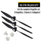 Top Race TR-C285G & TR-C385 Spare Propellers Set of 3 for RC Planes - Includes Propeller Savers & Adapters - Black