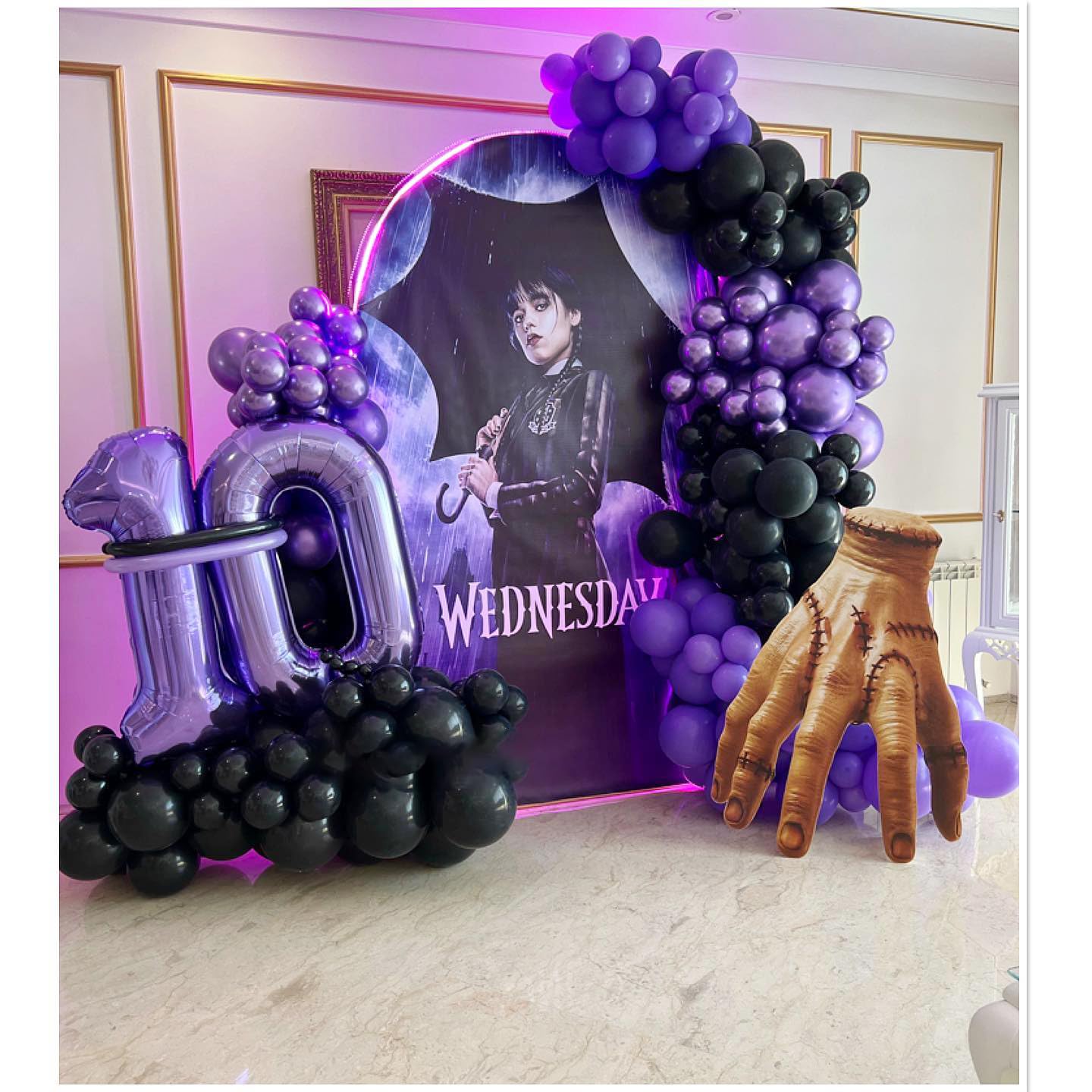 Purple 4 Balloon, Number Balloon 40 Inch, 4Th Purple And White Party Decorations, Four Large Numbers For Party Decor, Number 4 B