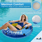 2-Pack Sunrio New Pool Floats enhanced River Tube with Mesh Bottom Backrest & Cup Holder Giant Floaties for mature-themeds Fashion Pool Floaties for Occupations & Recreation Pool Lounger(Blue-White)