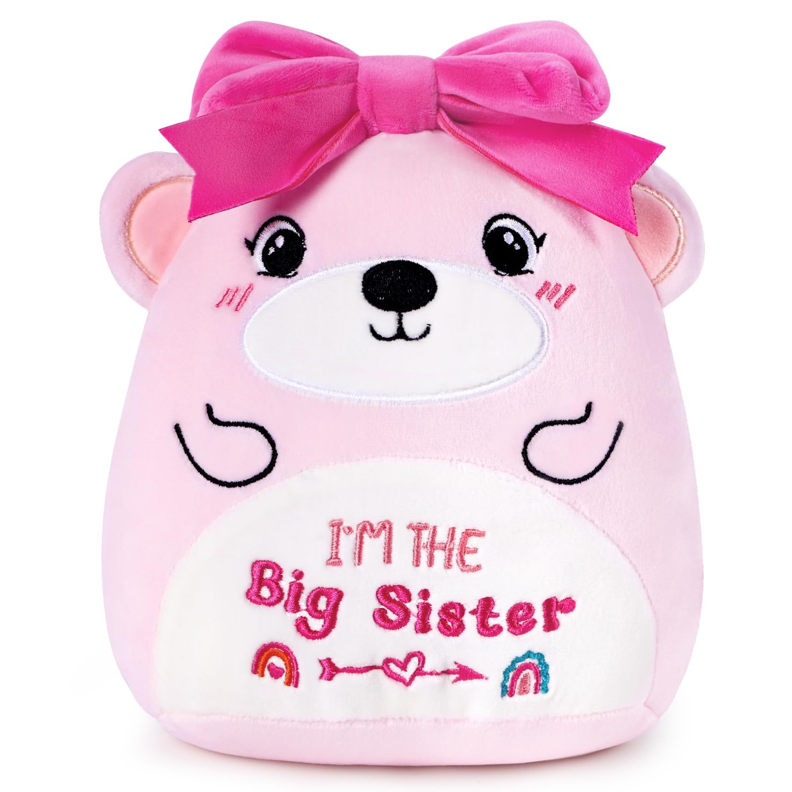 Inisajace Big Sister Stuffed Animal - 9 Inches Cute Pink Bear Stuffed Animals Big Sister Gifts For Girls Im The Big Sister    Be