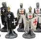 Ebros Gift Set of 12 Medieval Knights of The Cross Crusaders with decorative replica blades Halberds and Shields Figurines Suit of protective covering Miniature European Knight D?cor Sculptures