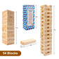Offelec Wooden Blocks Stacking Tumbling Tower Game For Kids Adults Family 54 Pcs Classic Block Stacking Board Games For Indoor O