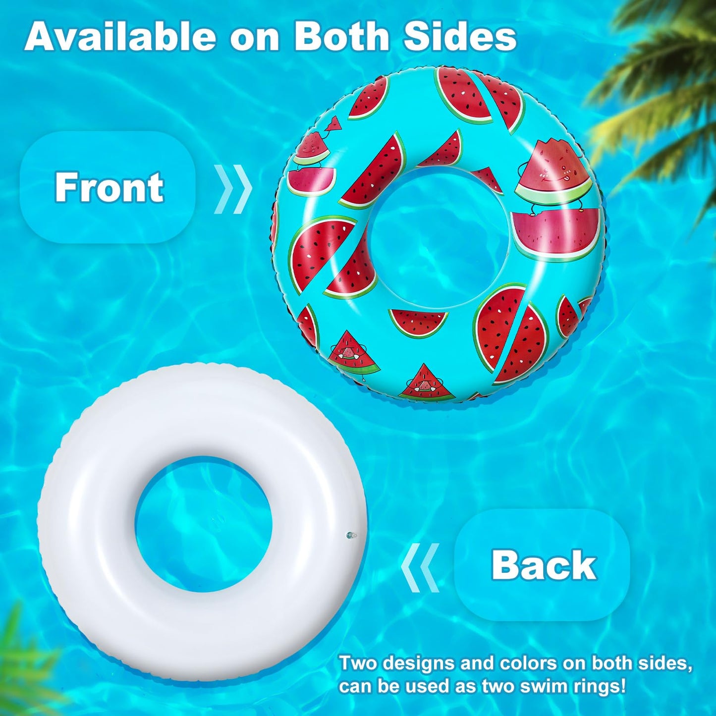 Heysplash Cartoon Swim Ring, Inflatable Durable Round Shaped Flamingo Summer Pool Beach Party Swimming Float Tube, Water Fun Swi