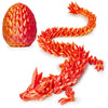 BLFMT 3D Prited Dragon  3D Printed Dragon in Egg  Crystal Dragon Fidget Toy for mature-themed  Home Office Decor Executive Desk Toys  Fidget Toys for mature-themeds and Kids (Gold Red)