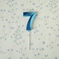 2.76 inch Blue 7 Birthday Candles,3D Number 7th Cake Topper for Birthday Decorations Number 17 27 71 72 73 74 75 76 77 78 79