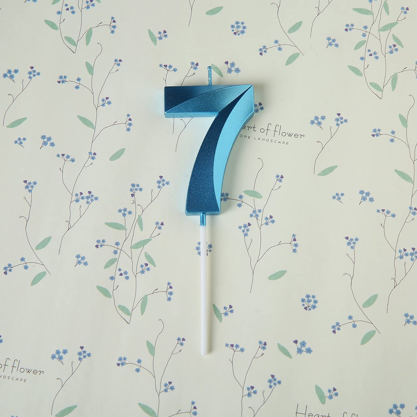2.76 inch Blue 7 Birthday Candles,3D Number 7th Cake Topper for Birthday Decorations Number 17 27 71 72 73 74 75 76 77 78 79