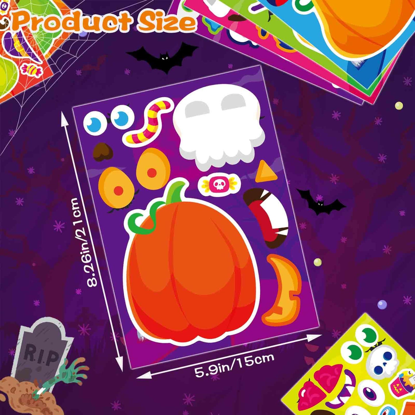 Halloween Stickers For Pumpkins 27 Sheets Make A Face Stickers Halloween Pumpkin Decorating Stickers Fall Autumn Pumpkins Sticke