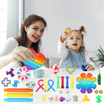 Fidget Simple Fidget Pack, 35Pcs Fidget Toys Set With Popping Fidget Sensory Toys For Kids And Adults Simple Fidget Stress Relief Kit Gift For Party Classroom Christmas Stocking