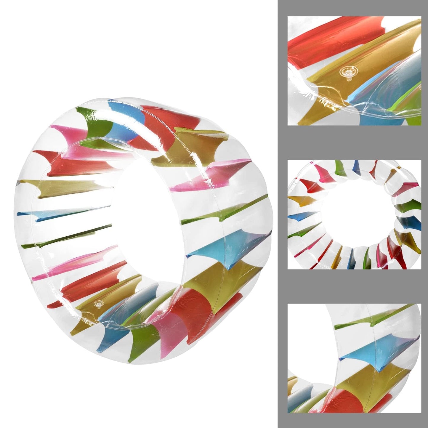 MorTime Inflatable Roller Float  52'' Colorful Water Wheel  Swimming Pool Roller Toy for Kids and mature-themeds Outdoors