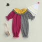 Aiwpstoin Toddler Baby Clown Costume Boy Girl Funny Halloween Outfit Contrast Color Long Sleeve Jumpsuit with Hat (Black, 6-12 M