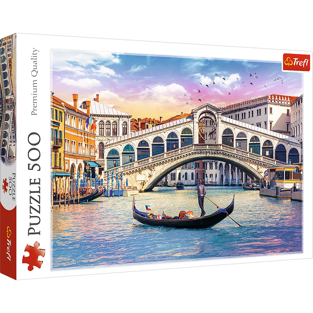 Trefl 500 Piece Jigsaw Puzzle Rialto Bridge  Venice  Italy  Multicolor