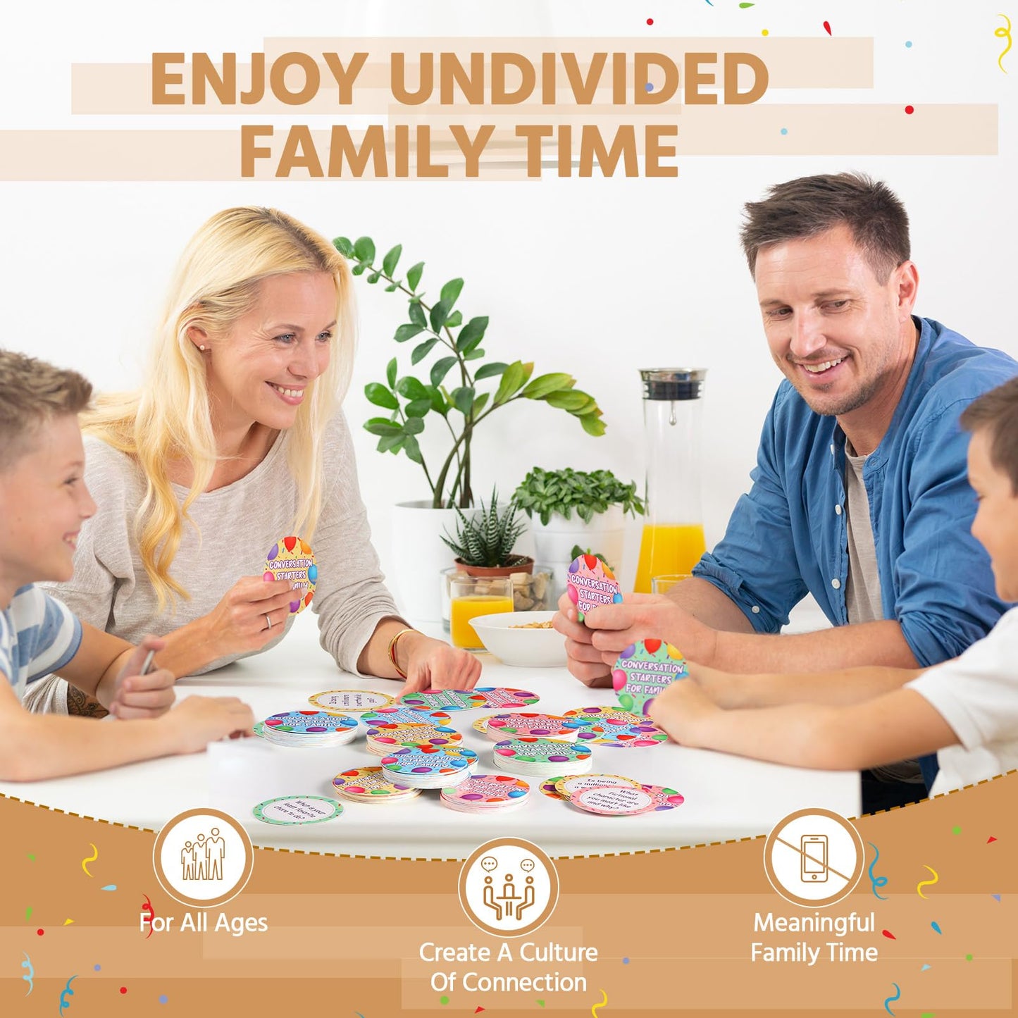 Pasimy 100 Pcs Family Conversation Cards Bulk Kids Question Card Games Fun Conversation Starters Cards Game for Kid mature-themed Family Road Trips Build Parent Child Relationship