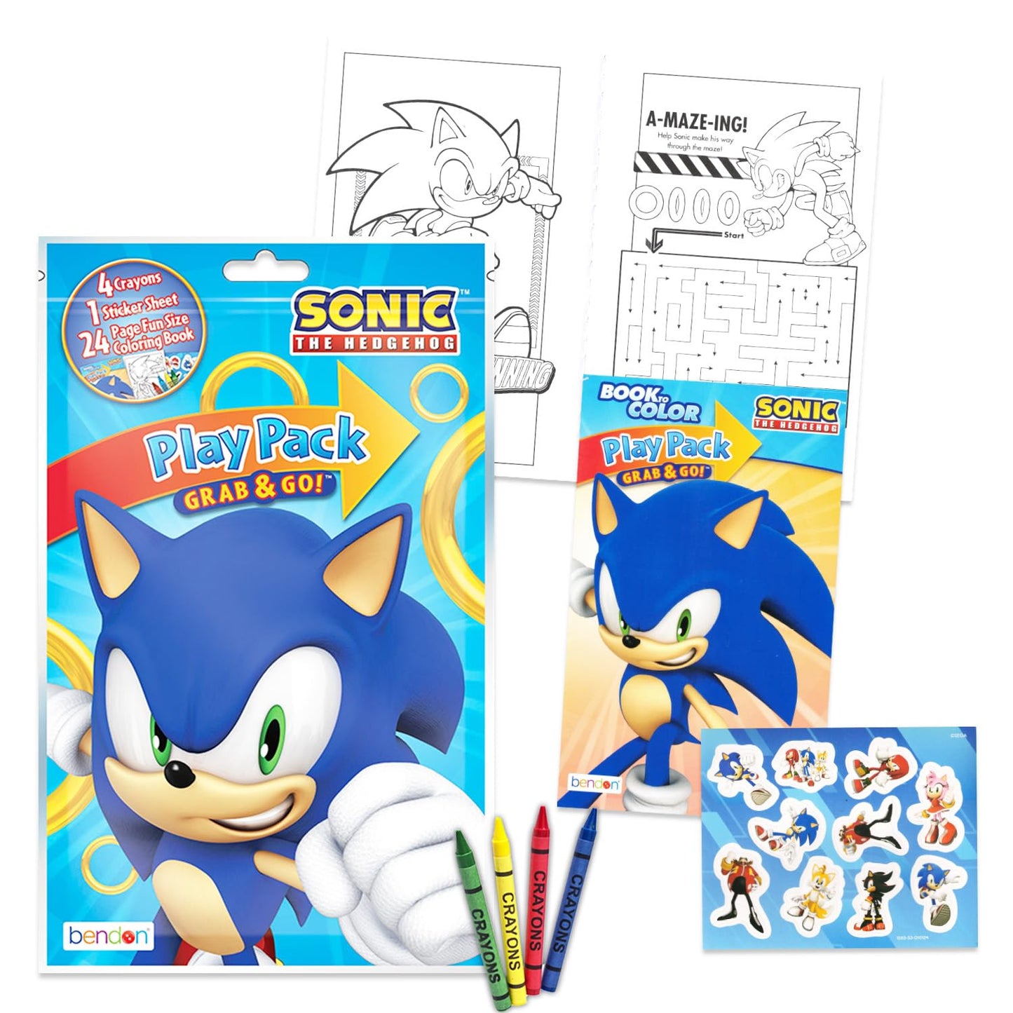 Sonic the Hedgehog Birthday Party Favors and Supplies Bundle - 12 Sonic Activity Play Packs for Boys, Girls with Mini Coloring B