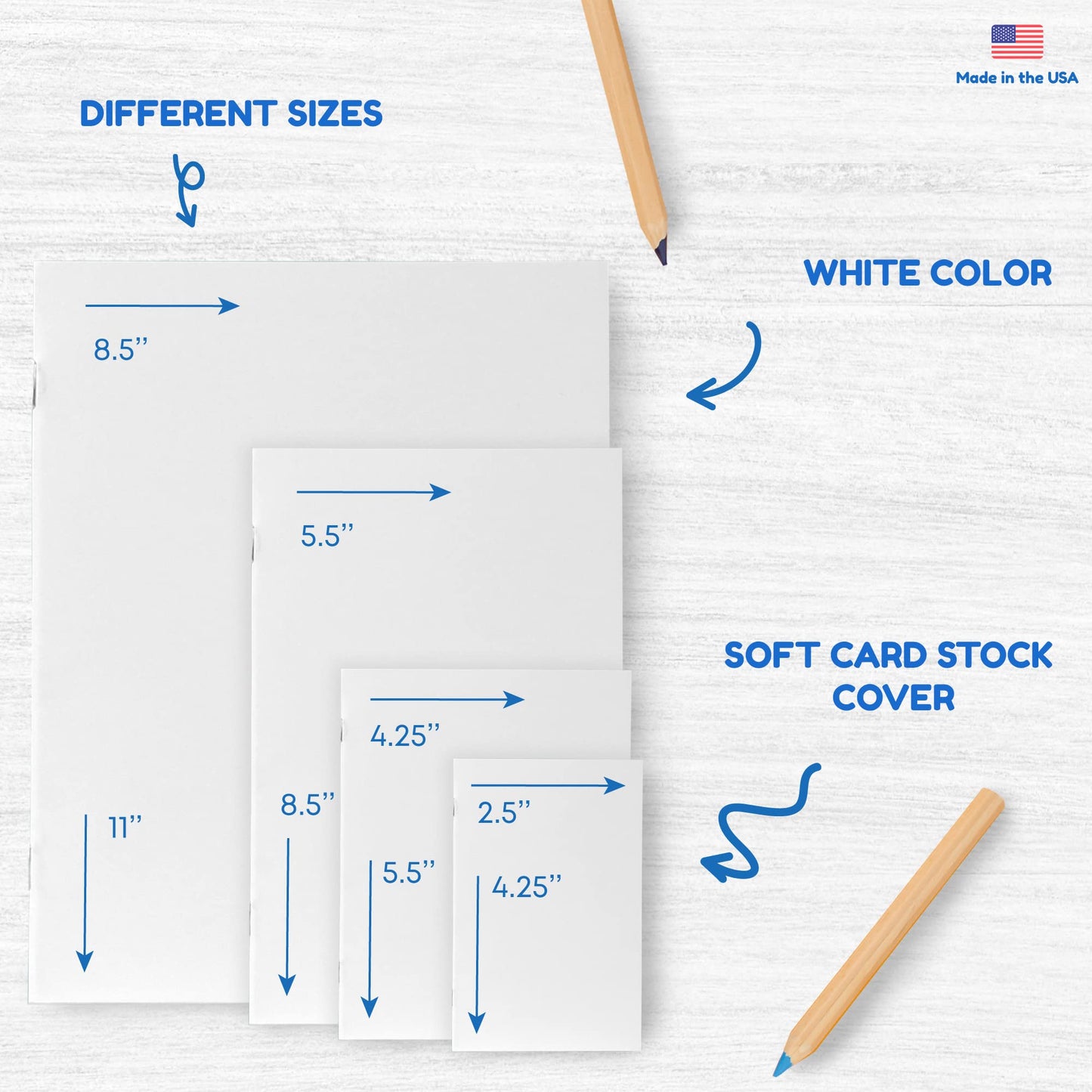 Hygloss Blank Books for Kids - 5.5    x 8.5    White Paperback for Drawing & Writing, 10 Pack - Empty Books for Writing Stories,