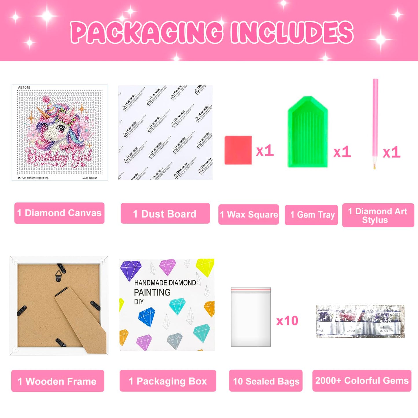 Diamond Art Kits for Kids - Arts and Crafts for Kids Ages 8-12 - Diamond Art Painting with Wooden Frame - Crafts for Kid Ages 4-