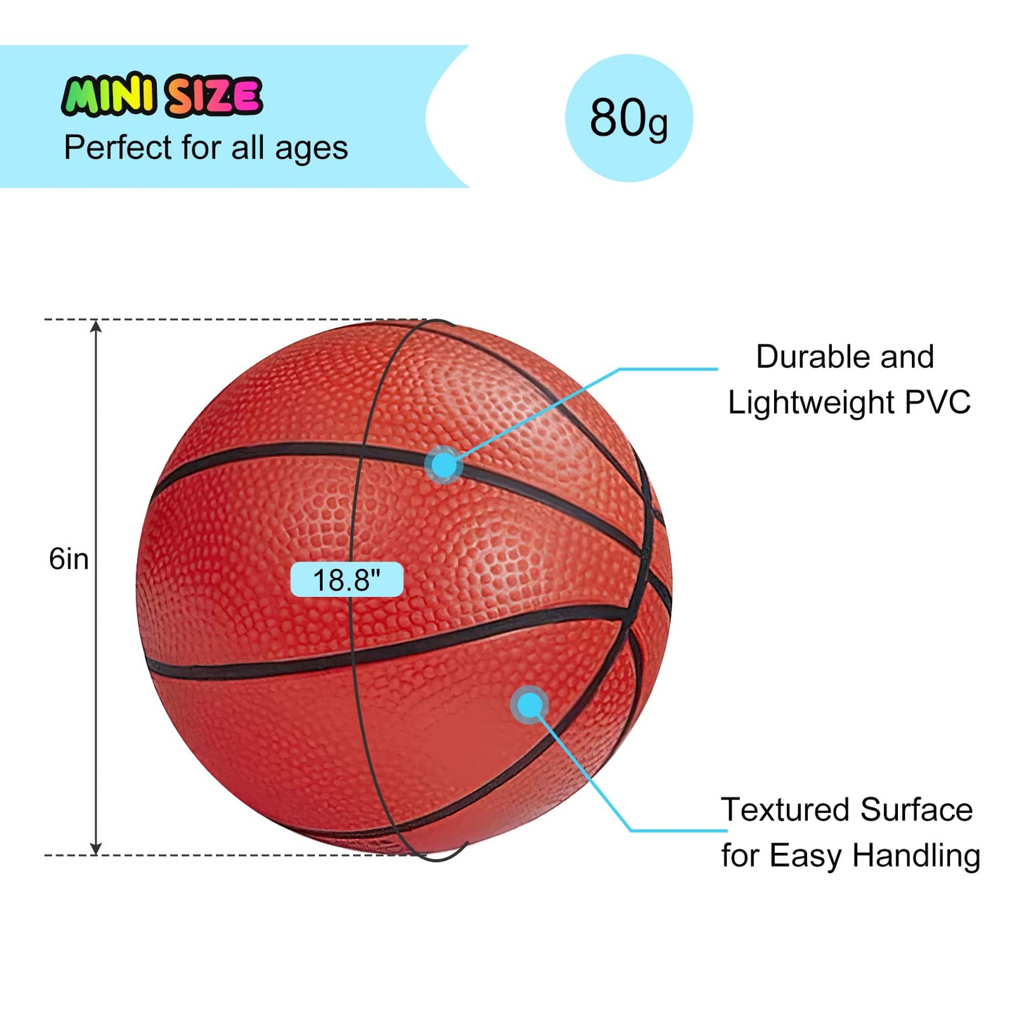 Iyoyo Mini Basketballs, 3 Pack 6' Inch Small Basketball Set With Pump Over The Door Mini Hoop Basketball Replacements Toy Basketball For Toddlers, Kids, Teenagers, For Pool, Indoors, Outdoors