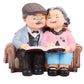Old Couple Figurines,Loving Elderly Couple Figurines Romantic Couple Sculpture,Present For Valentine'S Day Anniversary Wedding