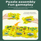25Packs Puzzle Racing Children'S Racing Track Set, Dinosaur Puzzle Puzzle Racing Track Car Game Set, Puzzle Racing Track Set, Pr