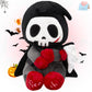 Specialyou 10'' Otto Reaper Plush Toy, Halloween Skull Grim Reaper Stuffed Animal With Black Cape And Detachable Reaper Scythe, 