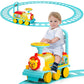 Honey Joy Ride On Train With Tracks, 6V Battery Powered Electric Ride On Toy For Kids, 16 Pcs Tracks, Flashing Lights & Music, Storage Seat, Playable Without Tracks, Gift For Boys Girls (Blue)