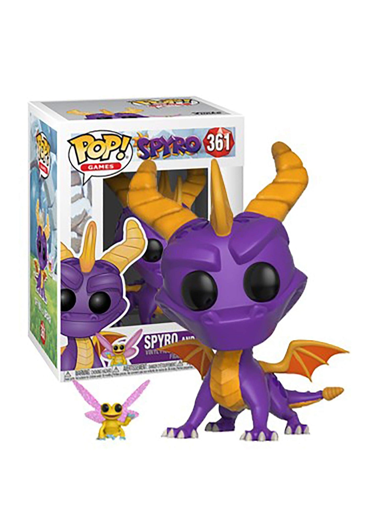 Funko POP & Buddy Spyro The Dragon Figure - Multicolor, Plastic, Model 32763, Standard Size with Sparx