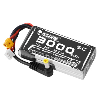 Crazepony 3000mAh 2S LiPo Battery Fatshark FPV Goggles Battery 7.4V with XT30/DC5.5 Plug for D JI HD Digital Goggles Skyzone 03O