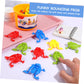 Kisangel 12pcs Plastic Jumping Frogs, Finger Pressing Bouncing Frog Toy with Bucket for Kids Easter Birthdays Party Favors, Mixe