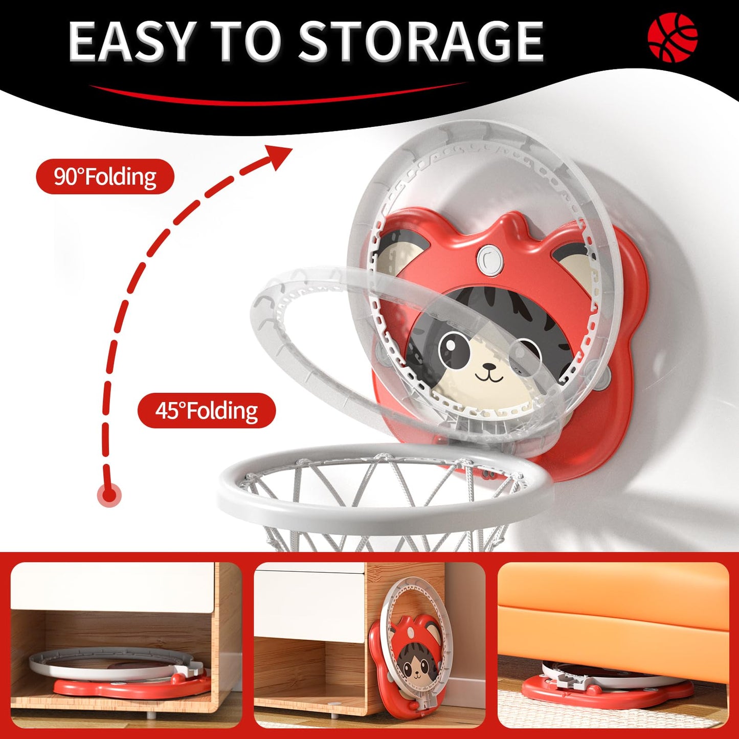 WATUDOU Toddler Basketball Hoop Indoor Toys Gifts for 3 4 5 Year Old Boys Kids, Indoor Mini Basketball Hoop for Toddler Kids Boy