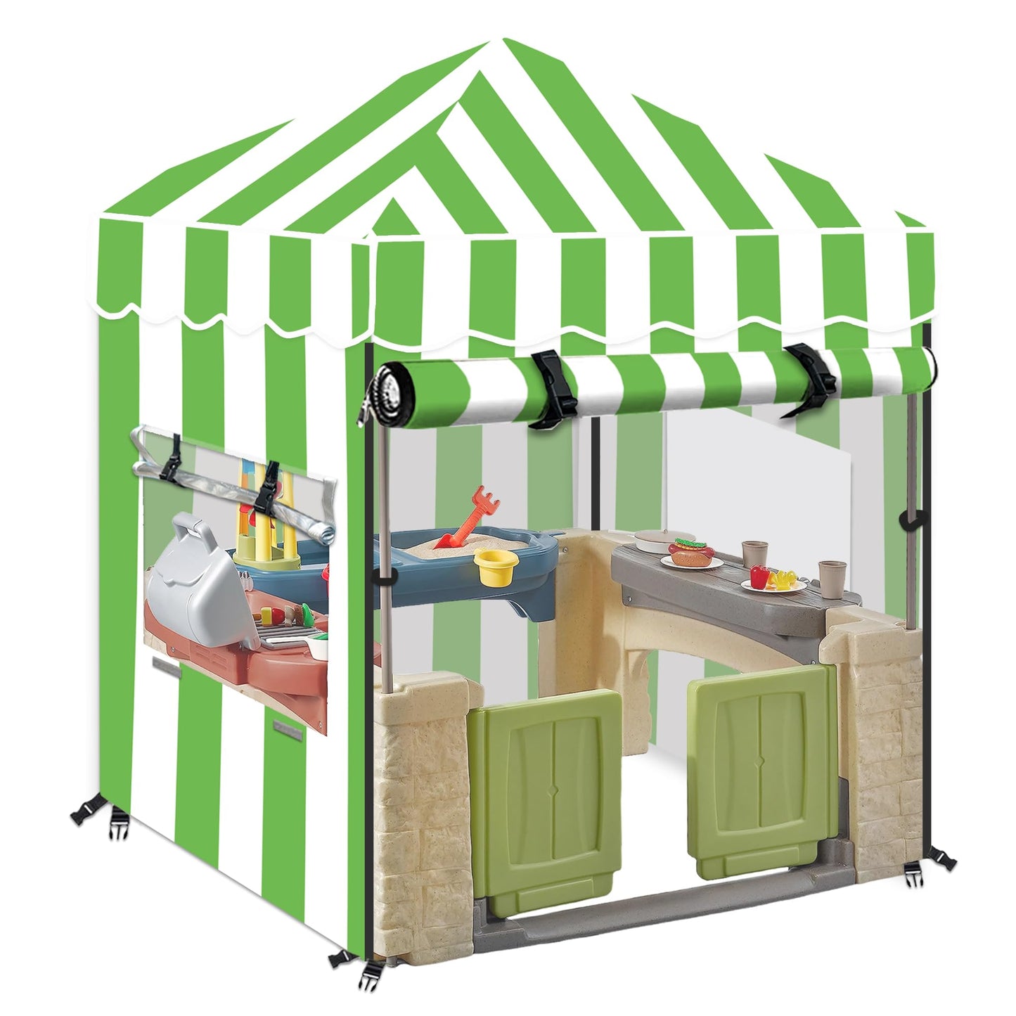 HMOCK Kids Outdoor Playhouse Cover, Outdoor Playset Cover (Green) -Like New
