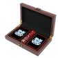 Military Gift Shop Uscg Playing Cards With Dice - Wooden Keepsake Box Adorned With Metal Uscg Medallion.- Veteran Owned Business