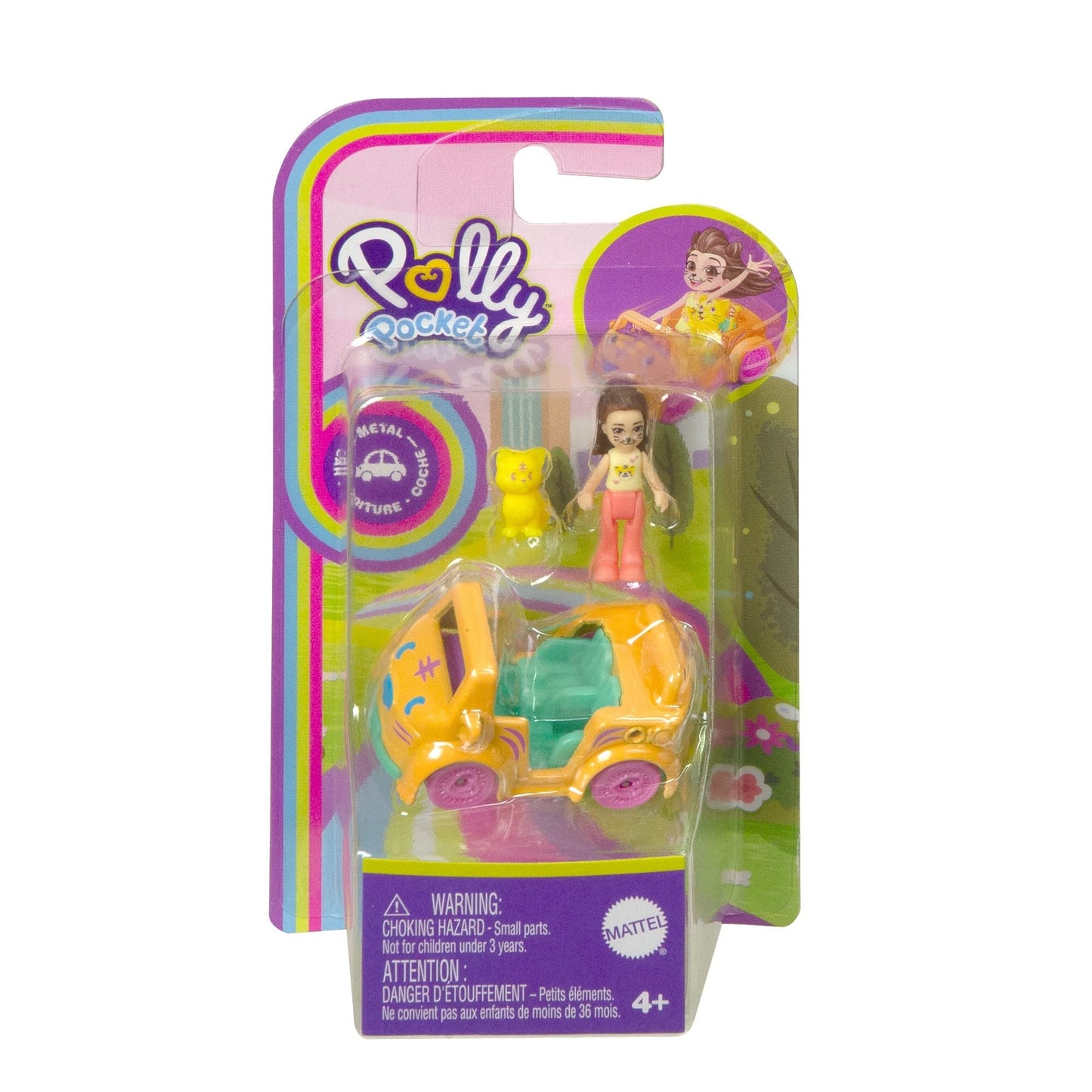 Polly Pocket Tiger Car Playset For Girls Ages 4 And Up