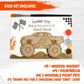 BOIKOKY Monster Truck Party Favors - 12 Wooden Cutouts with Magnets, 2" Orange/Brown/Gray/Black for Kids' Birthday Gifts & Decorations
