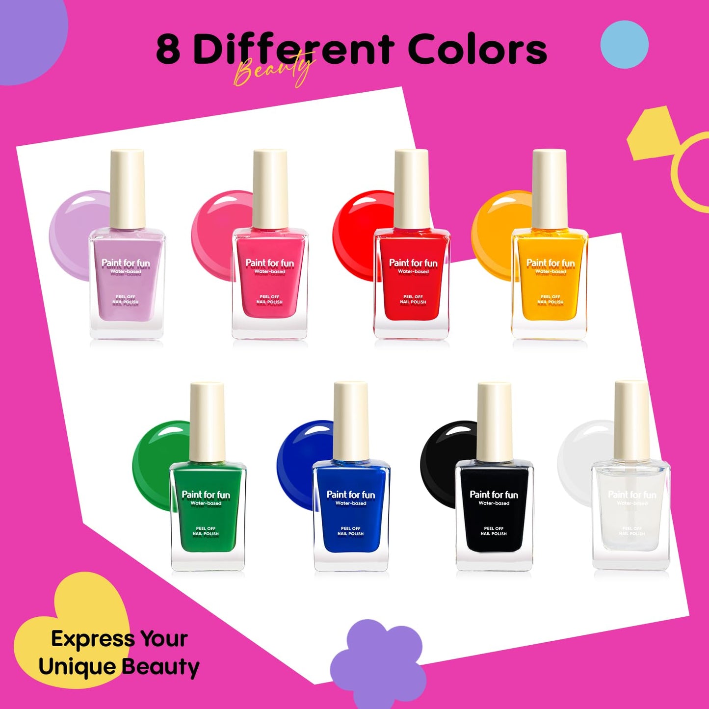 Tomons Nail Polish Set Non Toxic Kids Nail Polish Kit for Kids Ages 7-12, Birthday Gifts for 6 7 8 9 10 11 12 Year Girl, Glitter