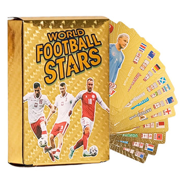 Pn Avan Football Card Set Waterproof Plastic Card Golden 55 Card (Golden Colour)