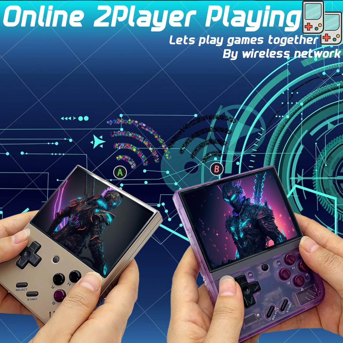 Fingerevo Miyoo Mini Plus Handheld Game Console 3.5-Inch 640 * 480 Ips Screen 3000Mah Miyoo-Mini+ With Portable Case Retro Gray