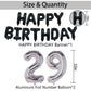 Naninuneno 29Th Black Silver Birthday Party Decorations For Men Women, Happy 29 Birthday Party Supplies With Black Happy Birthda
