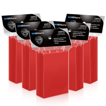 500 Counts Card Sleeves, Matte Card Sleeves Deck Card Protectors, Trading Card Sleeves Fit For Mtg, Baseball Cards, Sports Cards, Game Cards (Matte Red)