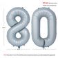 40 In Matte Gray Number Balloons Helium Foil Mylar Balloon Birthday Party Banquet Decoration 80
