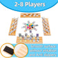 Upgraded Mexican Train Dominoes Set With Wooden Hub And 8 Racks/Trays,Double 12 Dominos Set For Kids, Adults Travel Domino Train