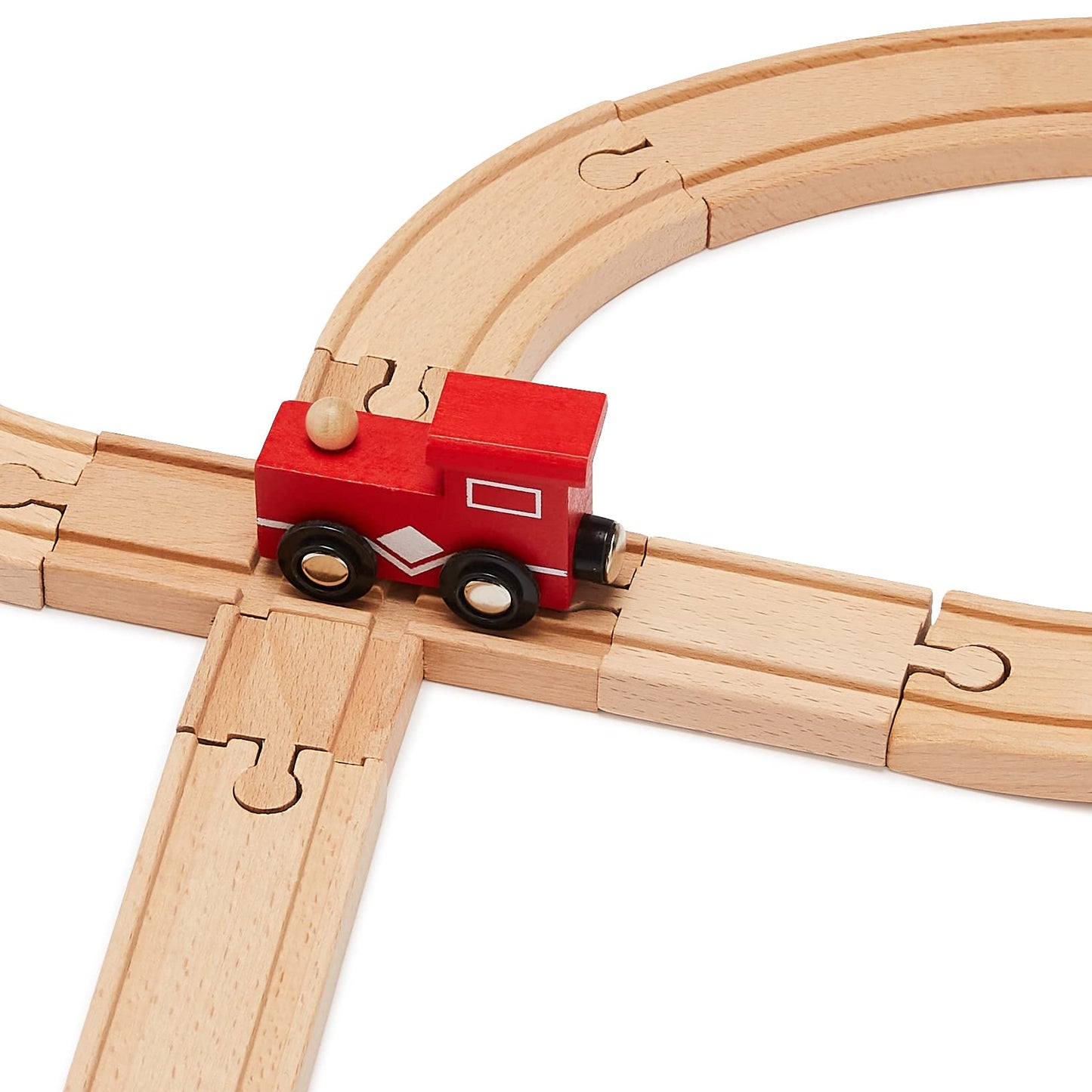 large online retailer Basics 65-piece Wooden Train Railway Construction Set with Track - Compatible and Train Railroad  Wooden Toys for Kids  Gift for Age 3Y+