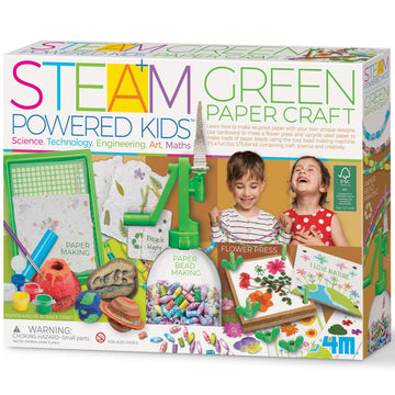 4M - STEAM Green Paper Crafts - Make Recycled Papers, Flower Pressing Art - Eco-Friendly STEAM Craft Paper Kit for Kids Ages 5+ 