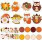 32 Sets Fall Craft Kits Autumn Party DIY Plate Art Craft Kits Fall Thanksgiving Educational Craft Decorations Make a Pumpkin Tur