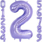 Purple Number 2 Balloon 40 Inch, Big Large Foil Helium Number Balloons, Giant Mylar Number 2 Balloons For 2 Year Old Birthday An